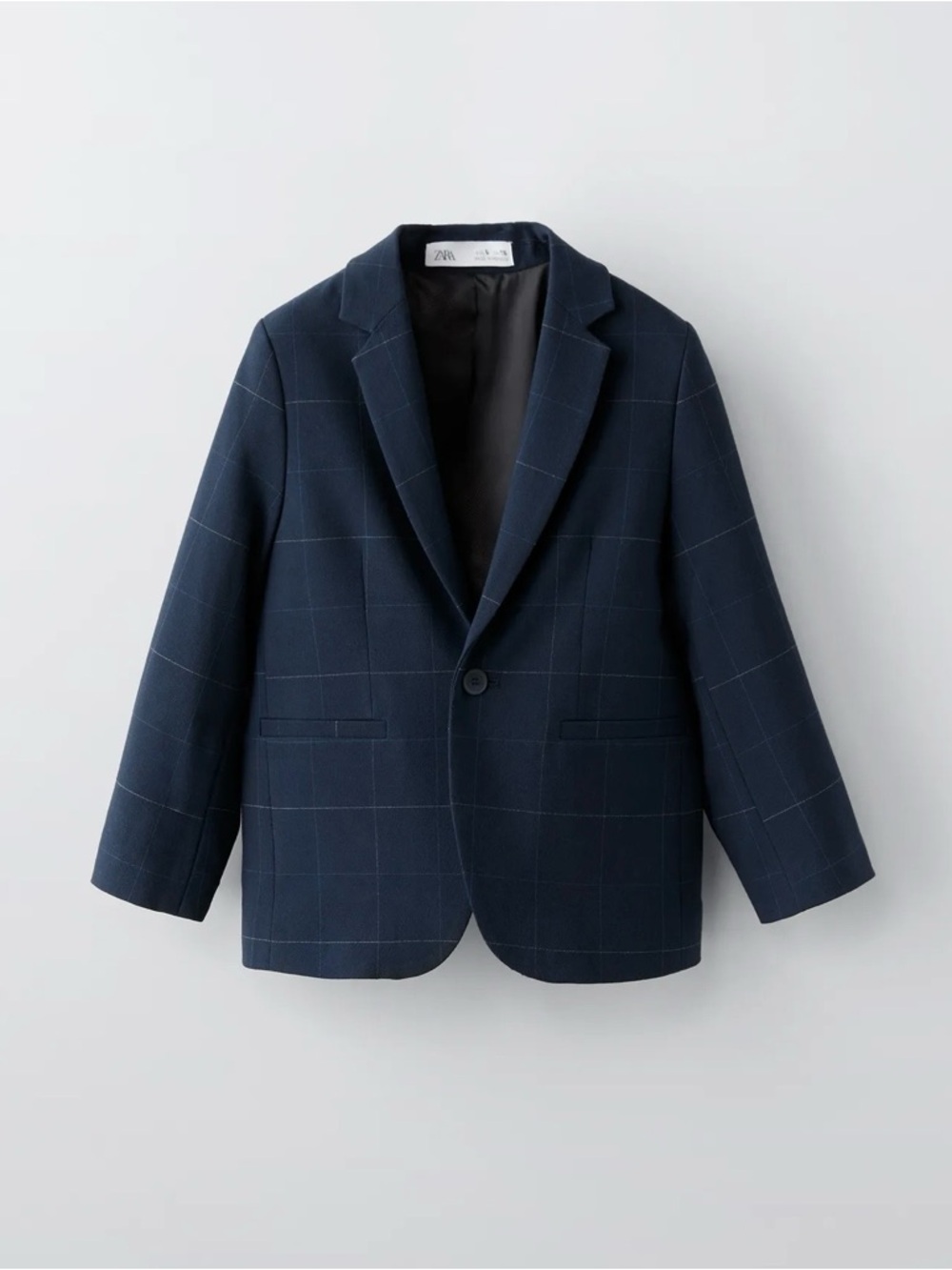 Zara Boys Navy Plaid suit JACKET and PANTS